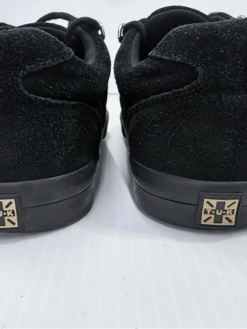 TUK Creepers Womens 5 Black Velvet Skull Bone Sole Goth‎ Punk Shoes